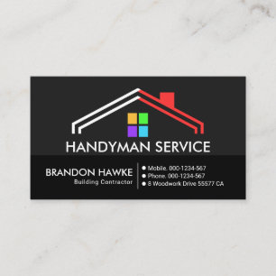 Colourful Rooftop On Grey Layers Business Card