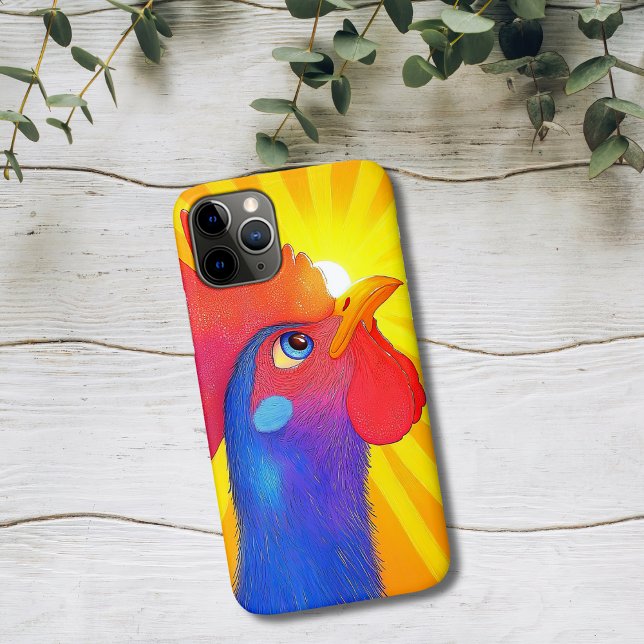 Colourful Rooster with Sunburst Case-Mate iPhone Case (Creator Uploaded)