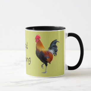 Colourful Roosters "Good Morning" Coffee Mug