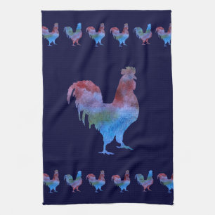 Colourful Roosters Tea Towel