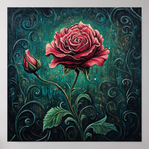 Colourful Rose Botanical Wall Decor Home Furnishi