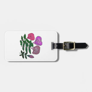 Colourful Rose Design Luggage Tag