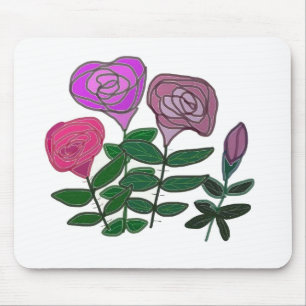 Colourful Rose Design Mouse Pad