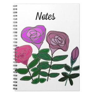 Colourful Rose Design Notebook