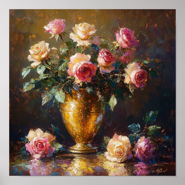 Colourful Rose Flower Art Coastal Decor (Front)