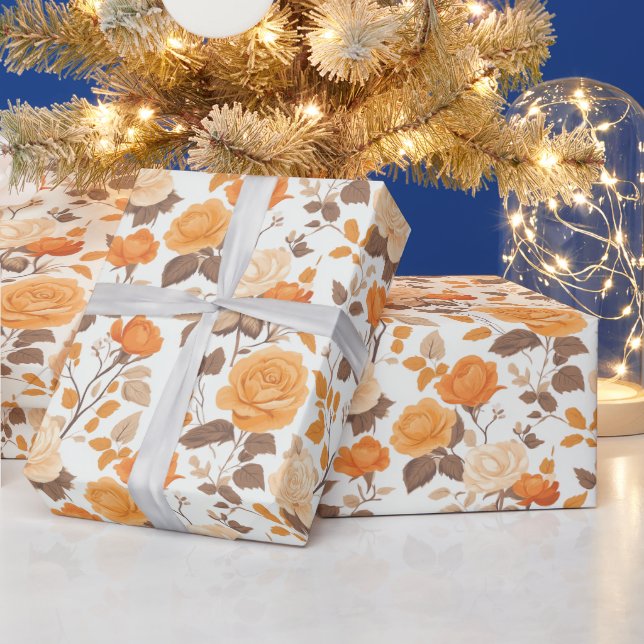 Colourful Rose Flower Budget Wrapping Paper (Holidays)