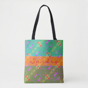 Colourful Rose Hearts With Her Name Tote Bag