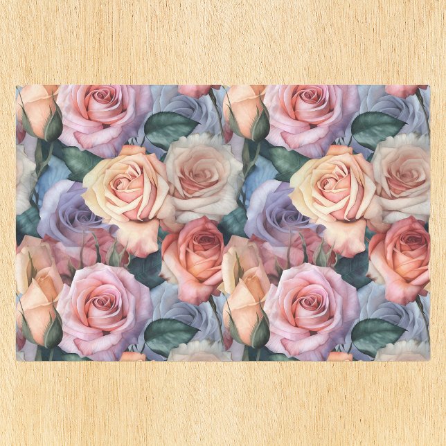 Colourful Rose Pattern Flower floral  Tissue Paper (Creator Uploaded)