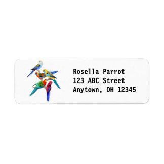 Colourful Rosella Parrots Label