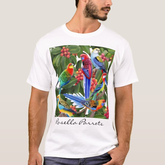 Colourful Rosella Parrots Shirt (Front)