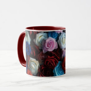 Colourful Roses Flower Art Mug Cup