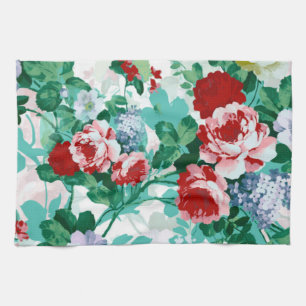 Colourful Roses & Flowers Tea Towel