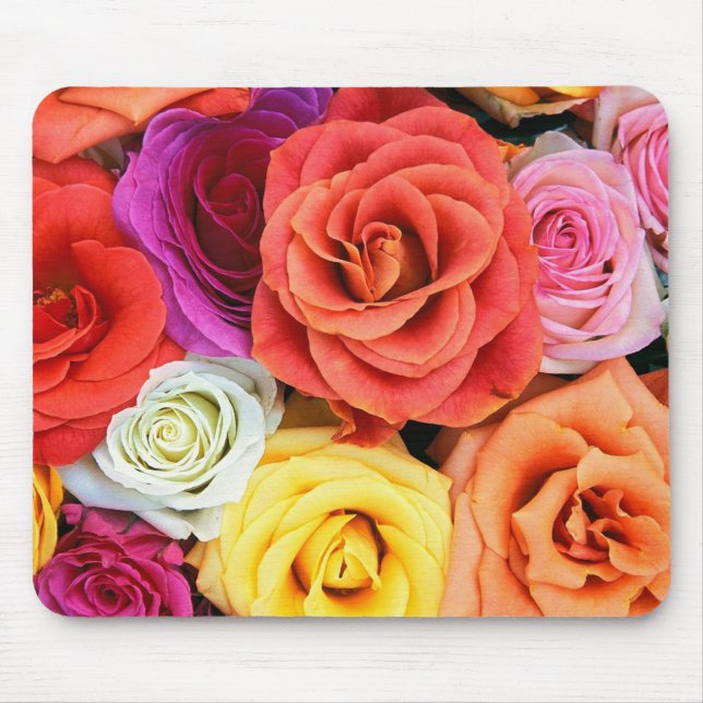 Colourful Roses Pattern Mouse Pad (Front)