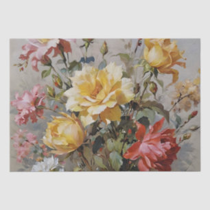 Colourful Roses Print Decoupage / Tissue Paper