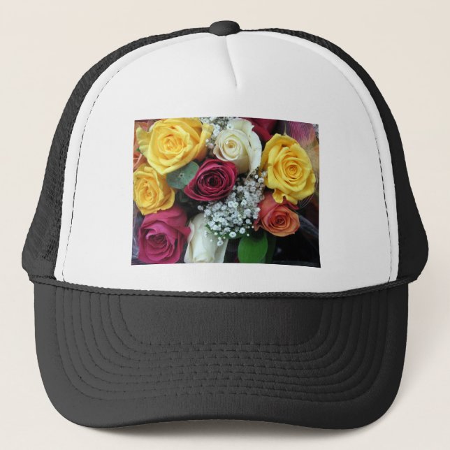 Colourful Roses Trucker Hat (Front)
