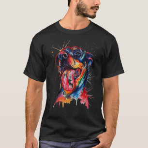 Colourful Rottweiler Dog Love R Dad Mum T-Shirt