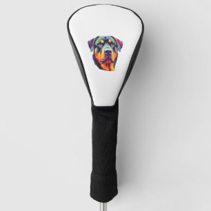 Colourful Rottweiler Head  Golf Head Cover