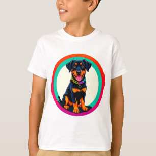 Colourful Rottweiler Illustration T-Shirt