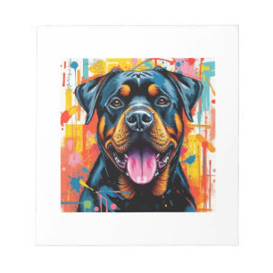 Colourful Rottweiler Pop Art � Vibrant Splash Styl Notepad