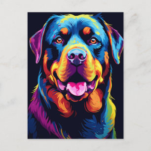 Colourful Rottweiler Postcard