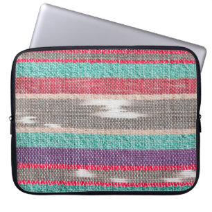 Colourful rough Fabric Texture, Pattern, Backgroun Laptop Sleeve