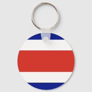 Colourful Round Costa Rican Flag Key Ring