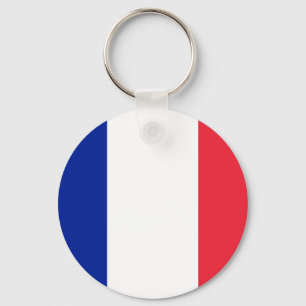 Colourful Round Flag of France Key Ring