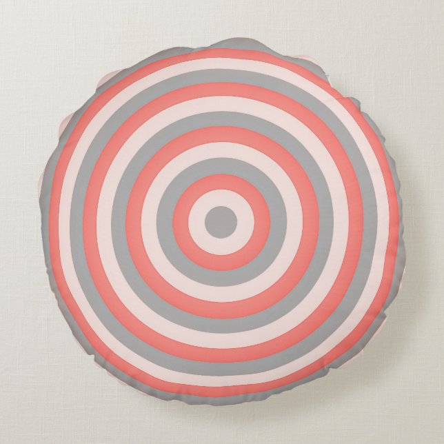 Colourful Round Pillow with Circular Design (Back)