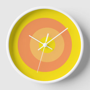Colourful Round Yellow Orange Wall Clock