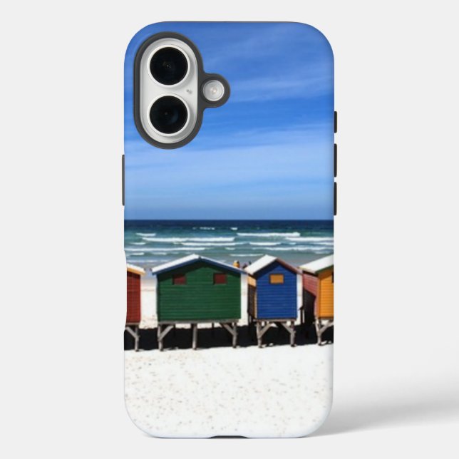 Colourful Row of Beach Huts Case-Mate iPhone Case (Back)