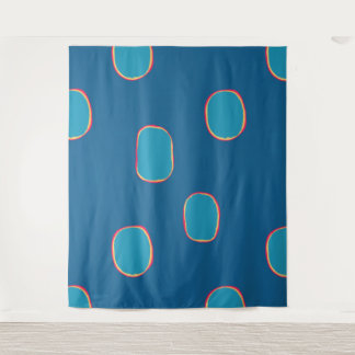 Colourful Royal Blue Jumbo Dots Event Backdrop Tapestry