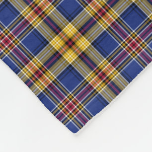 Colourful Royal Blue Plaid Murtagh Tartan Fleece Blanket