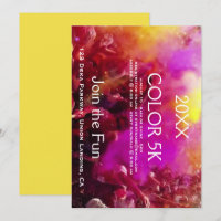 Colourful runners 5K event invitations.