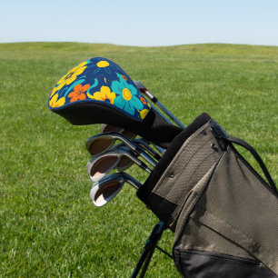 Colourful Rush Blooms-Dopamine Style-Retro Flowers Golf Head Cover