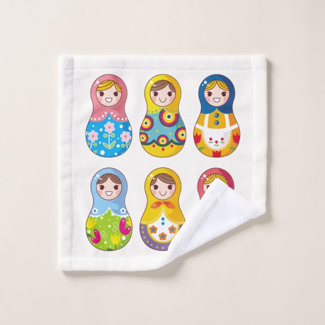 Colourful Russian Matreshka dolls Wash Cloth (Wash Cloth)