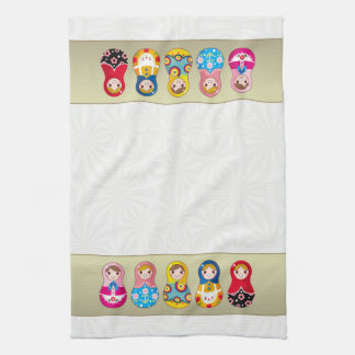 Colourful Russian Matrioshka (Matreshka) doll Tea Towel