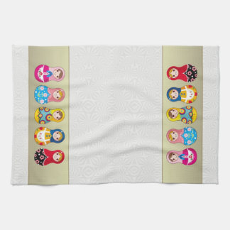 Colourful Russian Matrioshka (Matreshka) doll Tea Towel