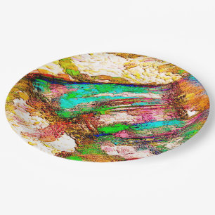 Colourful - Rustic and rough like roughcast Paper Plate