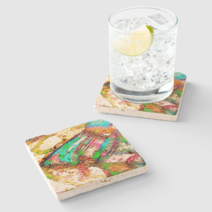 Colourful - Rustic and rough like roughcast Stone Coaster