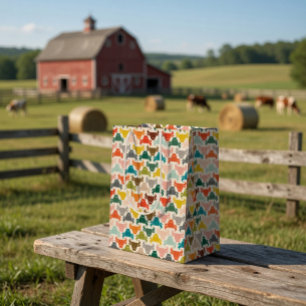 Colourful Rustic Bull Head Silhouette Medium Gift Bag
