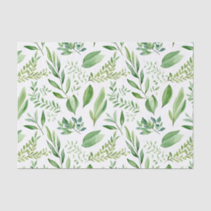 Colourful Rustic Eucalyptus Watercolor Leaves Tissue Paper