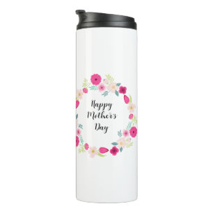 Colourful Rustic Floral Wreath Thermal Tumbler