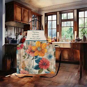 Colourful Rustic Flowers Apron