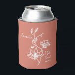 Colourful Rustic I Do Crew Bridesmaid Bridal Party Can Cooler<br><div class="desc">Botanical floral against rustic burnt orange makes a standout bridesmaid gift for your bridal party.  Easily customise with name and event date of choice.  Gift keepsake for the bachelorette party,  bridal party,  maid of honour,  and more.</div>
