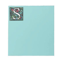 Colourful S Monogram 5.5" x 6" Notepad - 40 pages