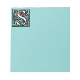 Colourful S Monogram 5.5" x 6" Notepad - 40 pages