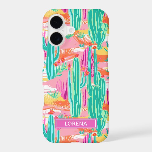 Colourful Saguaro Cacti Personalised (Back)
