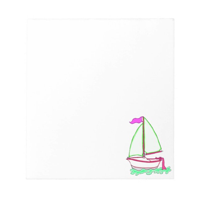 Colourful Sailboat 2 Notepad (Front)
