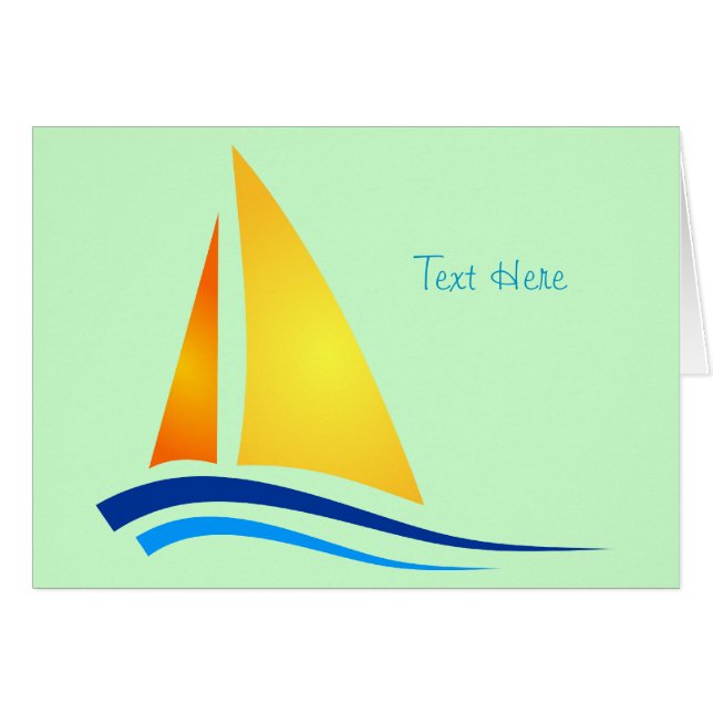 Colourful Sailboat Card (Front Horizontal)