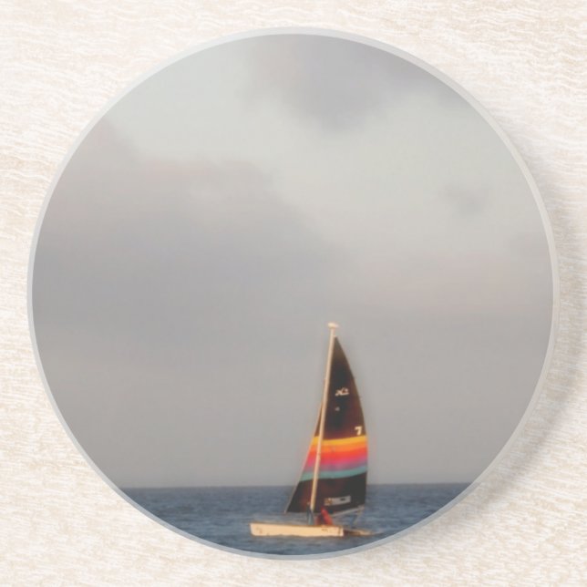 Colourful Sailboat Coaster (Front)